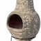 Vintiquewise Outdoor Clay Chiminea Fireplace Sun Design Wood Burning Fire Pit with Sturdy Metal Stand, Stone Gray QI004631.G - alternate 4